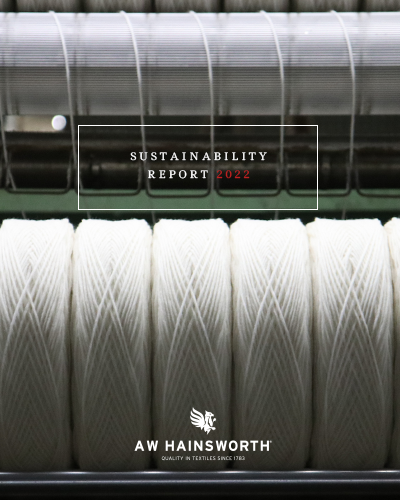 the front cover of the AW Hainsworth Sustainability Report for 2022